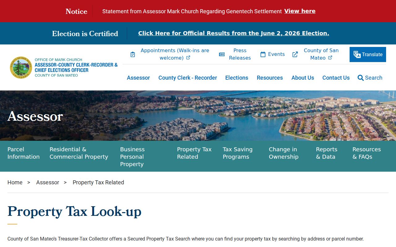 San Carlos people search property tax lookup entry
