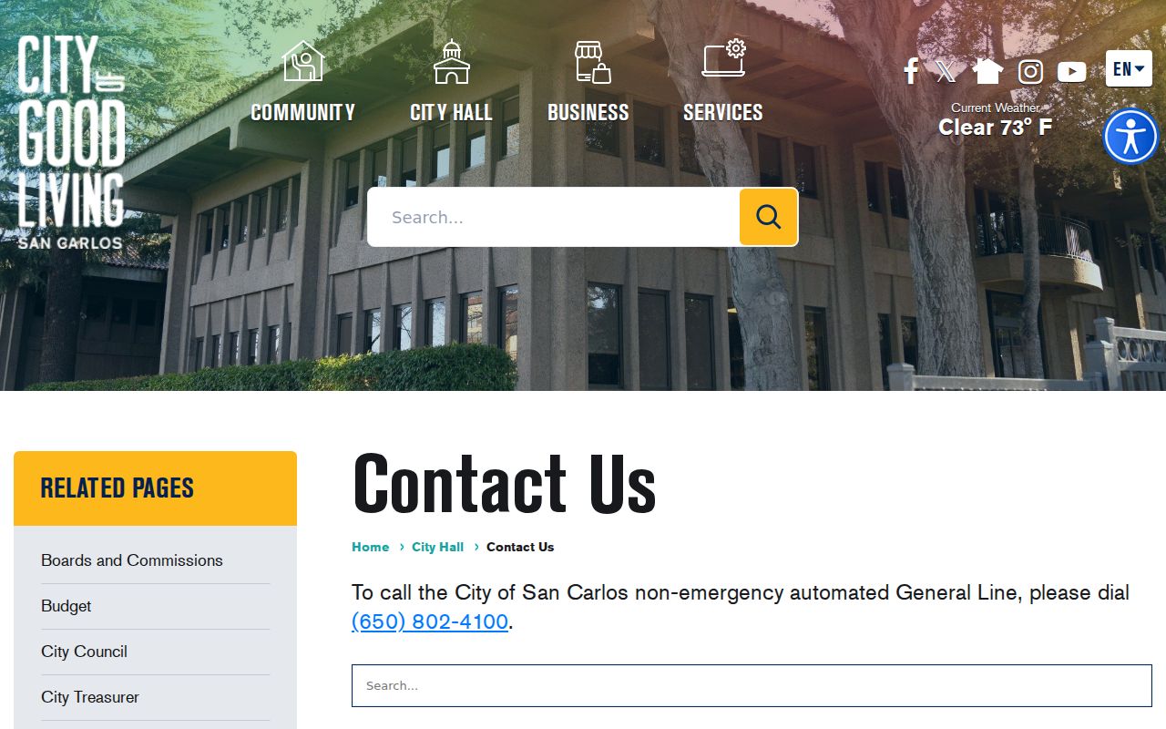 San Carlos people directories city staff contact listing