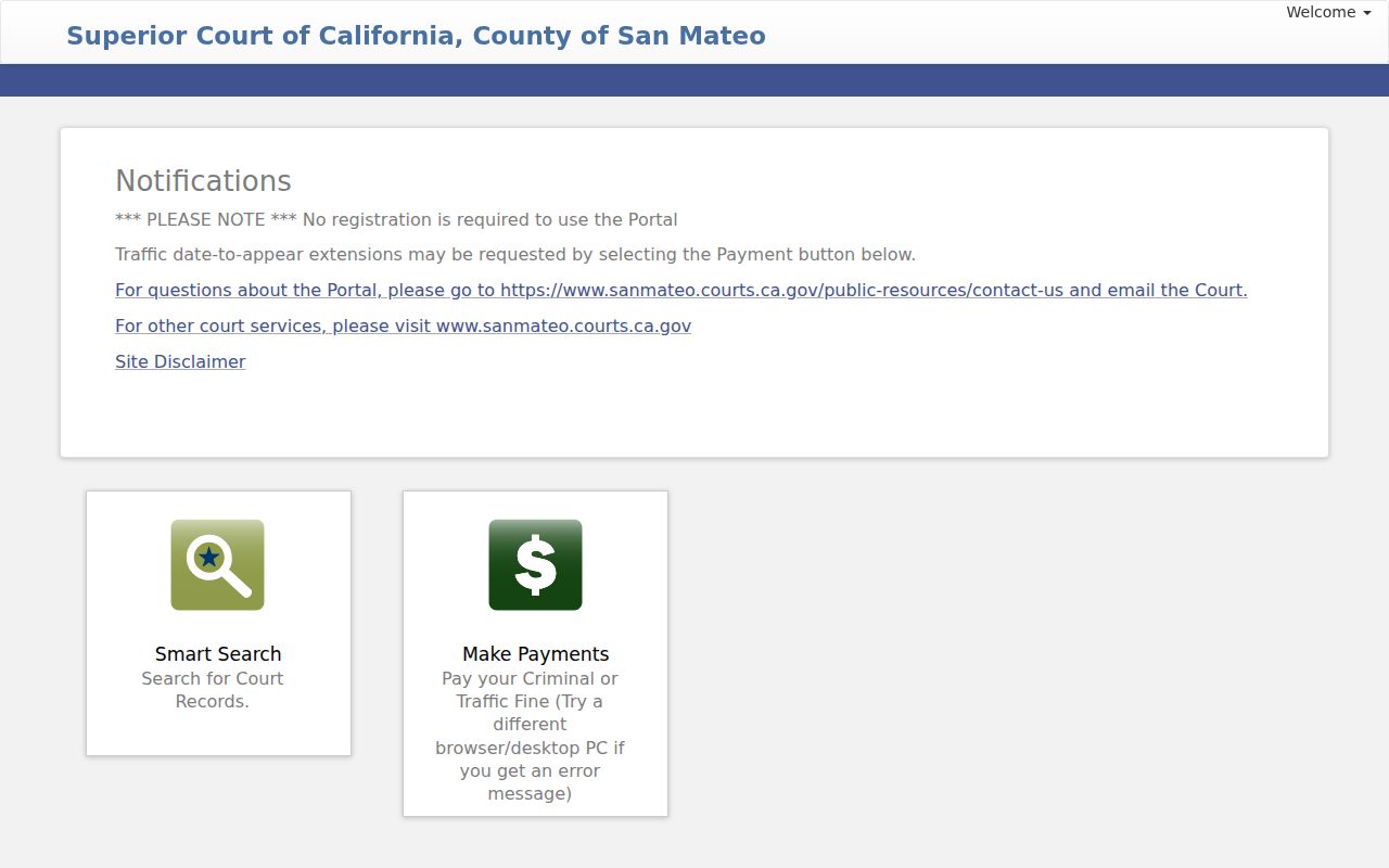 San Carlos public records access through the Odyssey Public Portal